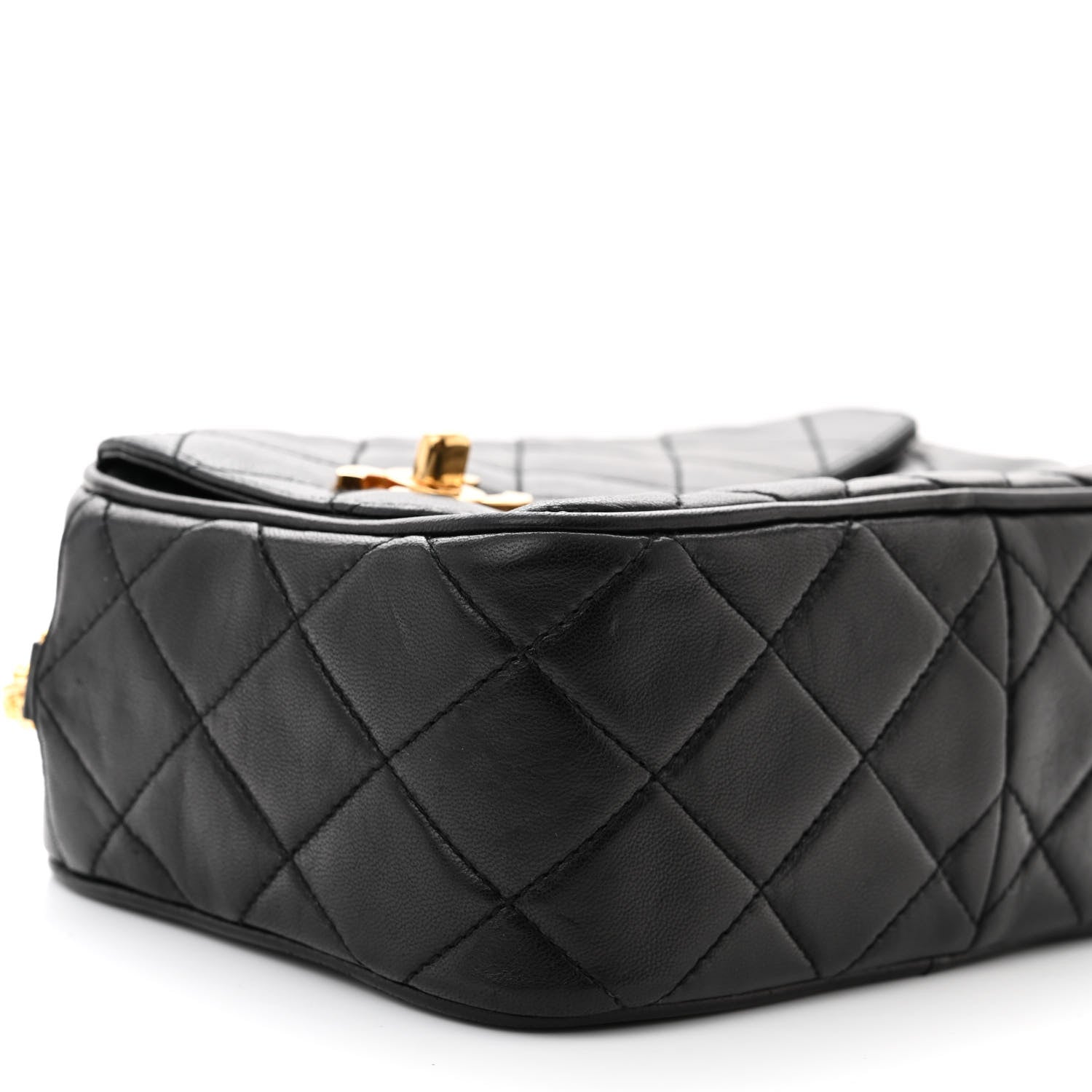 Chanel Lambskin Quilted Tassel Flap Camera Case Black 9 of 12