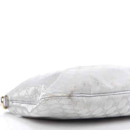 Gucci Metallic Monogram Medium New Britt Hobo Silver 6 of 10