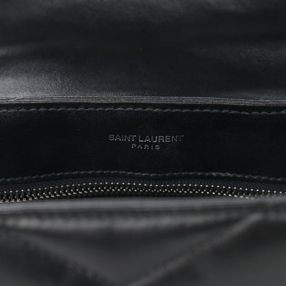 Saint Laurent Calfskin Y Quilted Monogram Toy Loulou Crossbody Bag Black 9 of 12