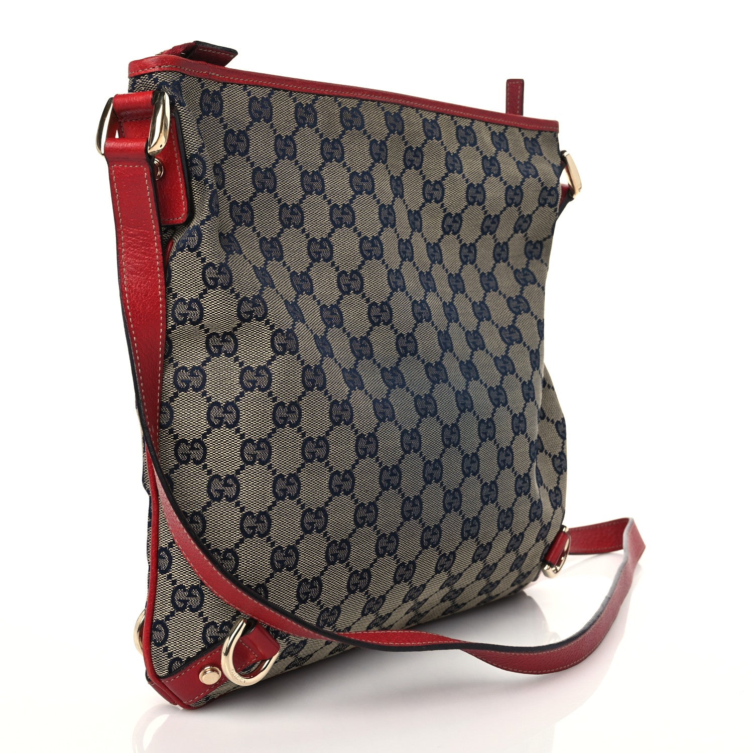 Gucci Monogram Abbey Messenger Bag Navy Red 2 of 9