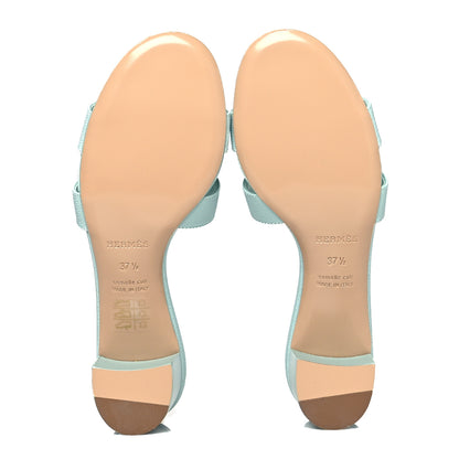 Hermes Epsom Oasis Sandals 37.5 Vert Embrun 5 of 10