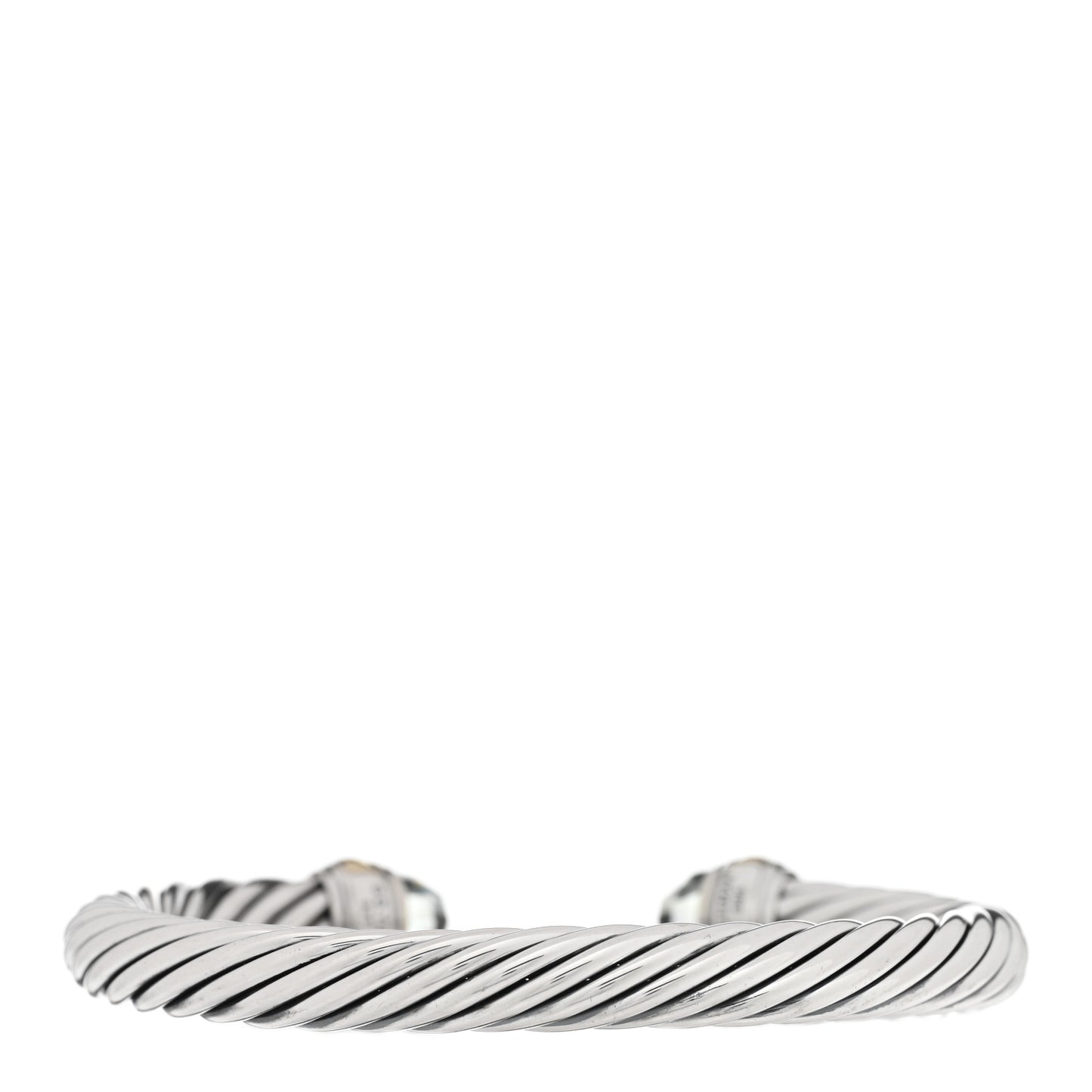 Sterling Silver 14K Yellow Gold Prasiolite 7mm Cable Classics Bracelet