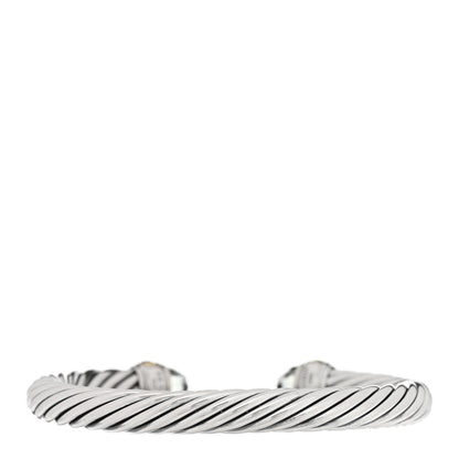 David Yurman Sterling Silver 14K Yellow Gold Prasiolite 7mm Cable Classics Bracelet 2 of 3