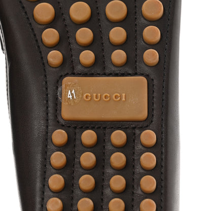 Gucci Calfskin Womens Horsebit Driver Loafer 41 Brown 6 of 10