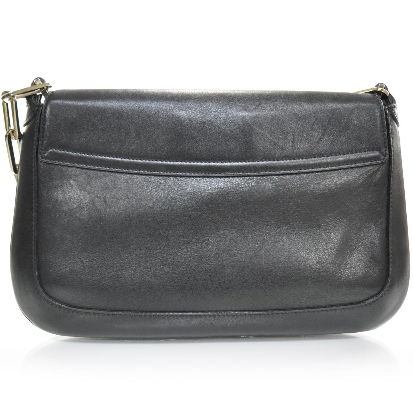 Leather Chain Small Flap Bag Black