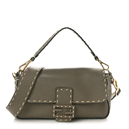 Fendi Vitello Stampa Granata Macro Stitchings Baguette Tartufo 1 of 9
