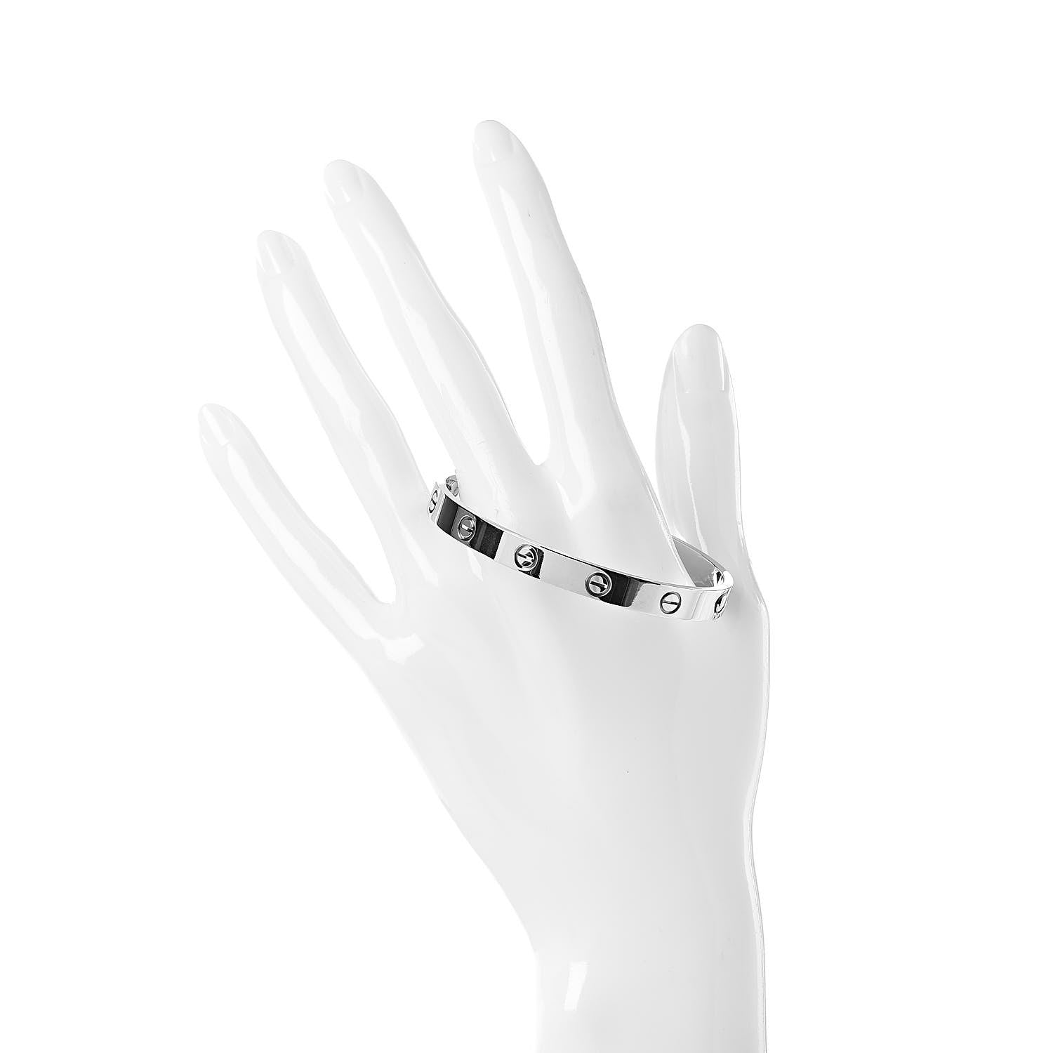 Cartier 18K White Gold LOVE Bracelet 17 2 of 6