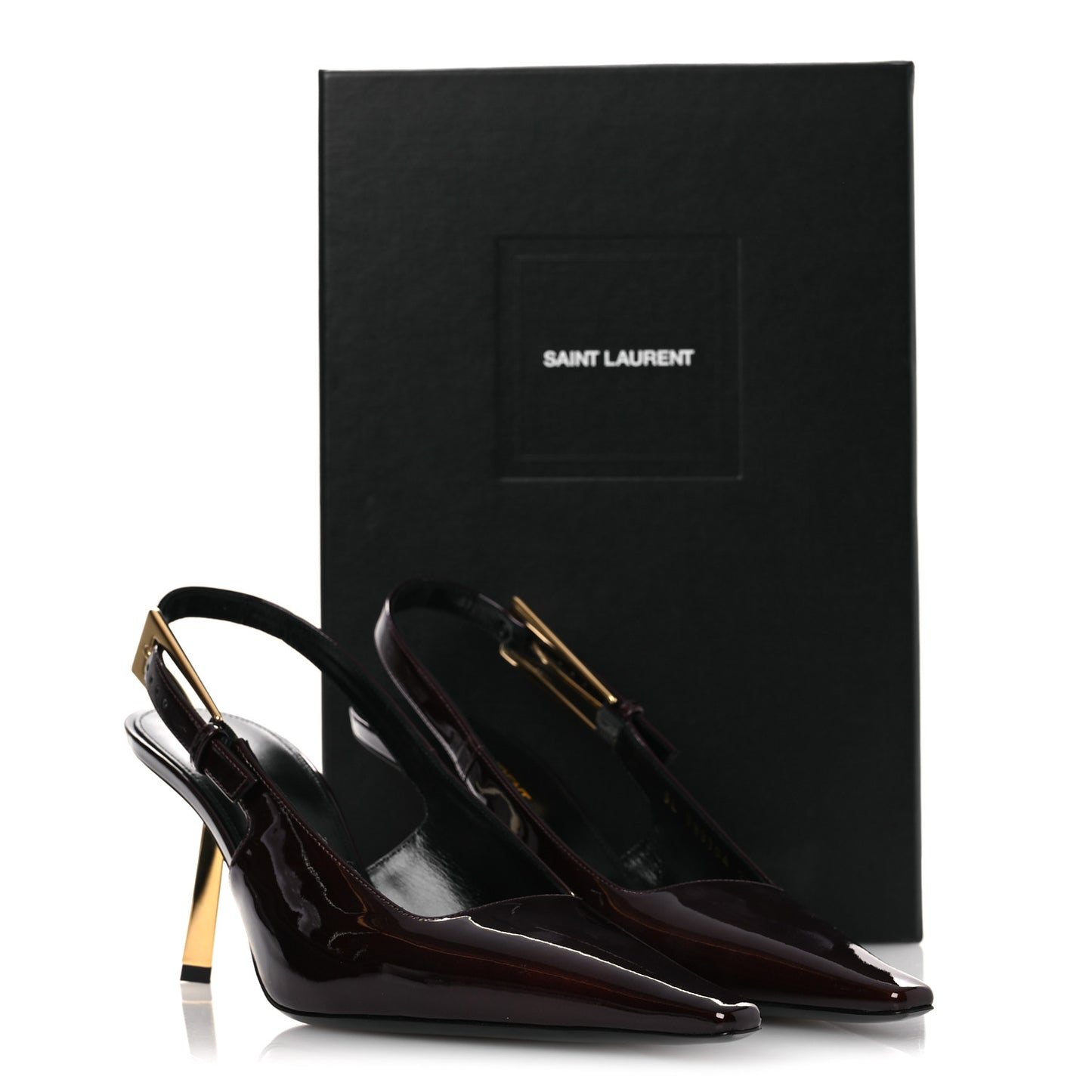 Vernice Gloss Lee 75 Slingback Pumps 38.5 Marron Glacé