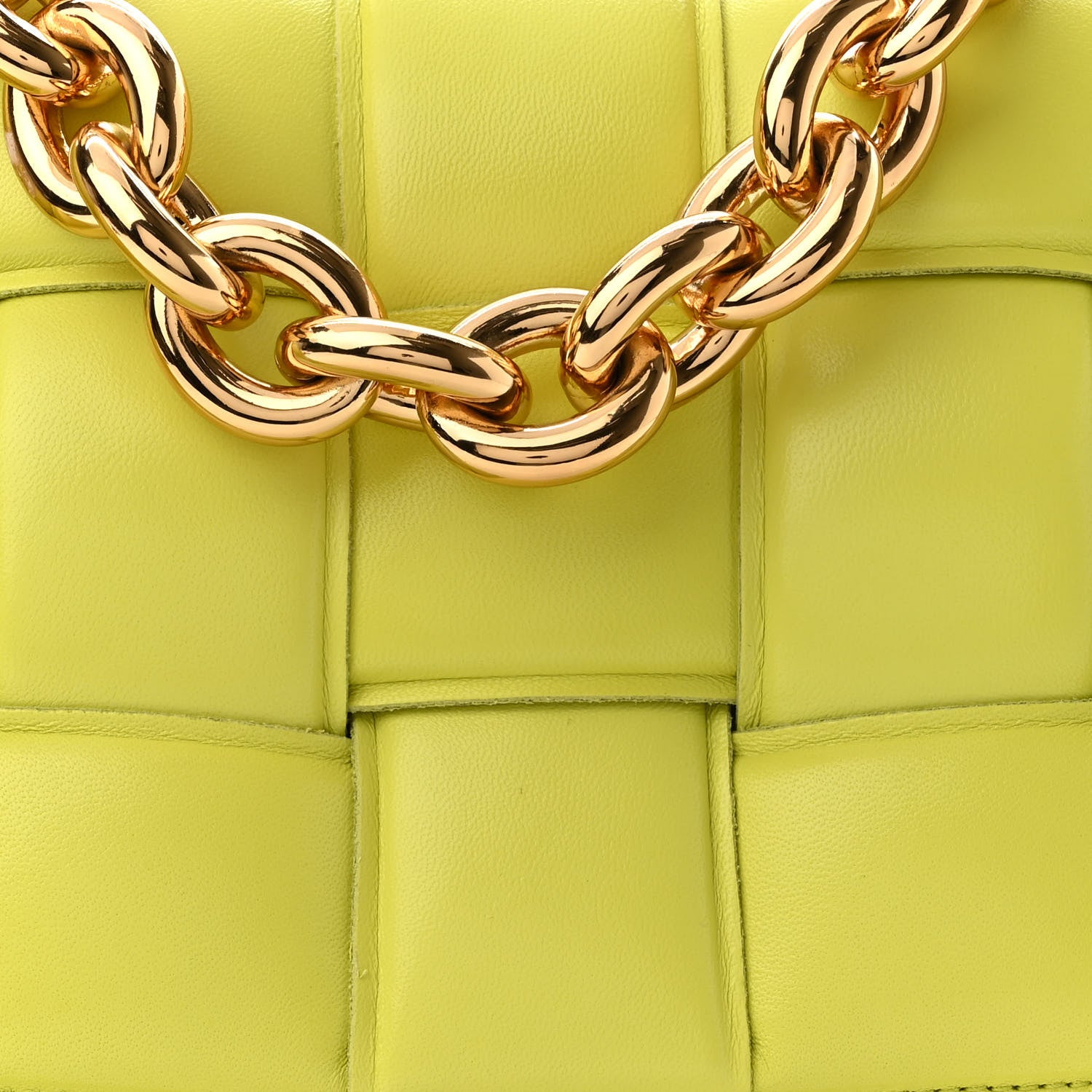 Bottega Veneta Lambskin Maxi Intreccio Padded Chain Cassette Crossbody Bag Seagrass 8 of 10