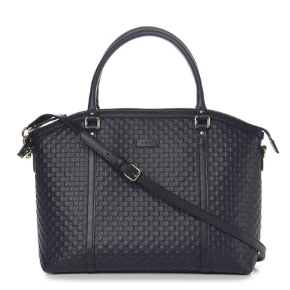 Gucci Soft Microguccissima Dome Satchel Navy 1 of 11