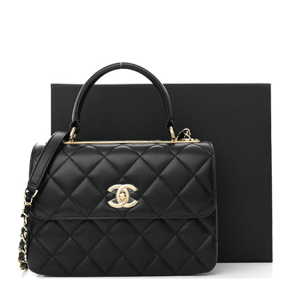 Chanel Lambskin Quilted Small Trendy CC Dual Handle Flap Bag Black 3 of 15