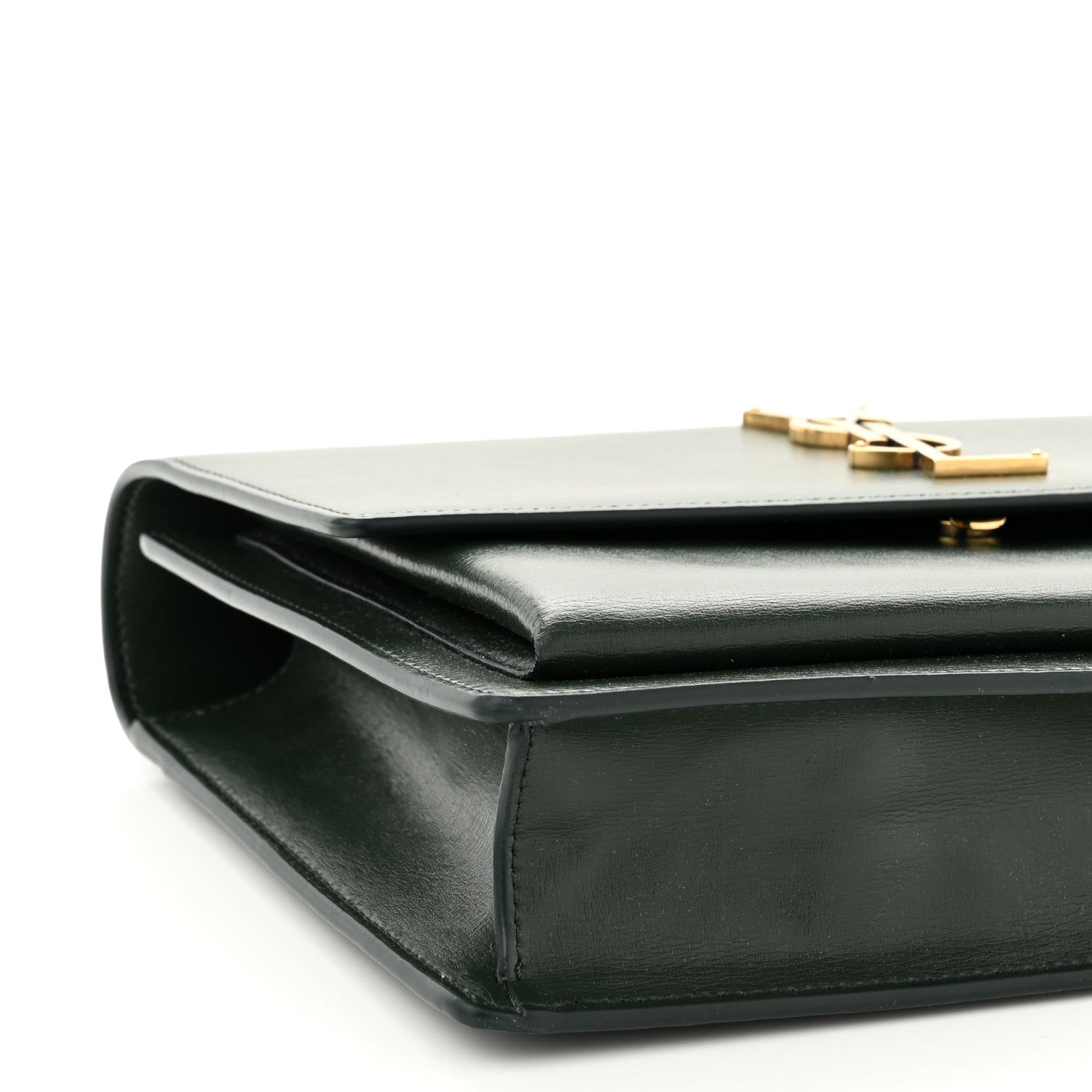 Saint Laurent Calfskin Medium Monogram Sunset Dark Green 9 of 10