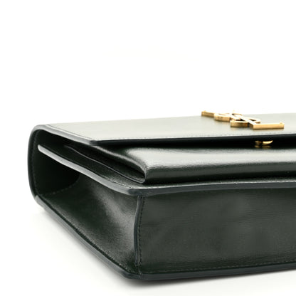 Saint Laurent Calfskin Medium Monogram Sunset Dark Green 9 of 10