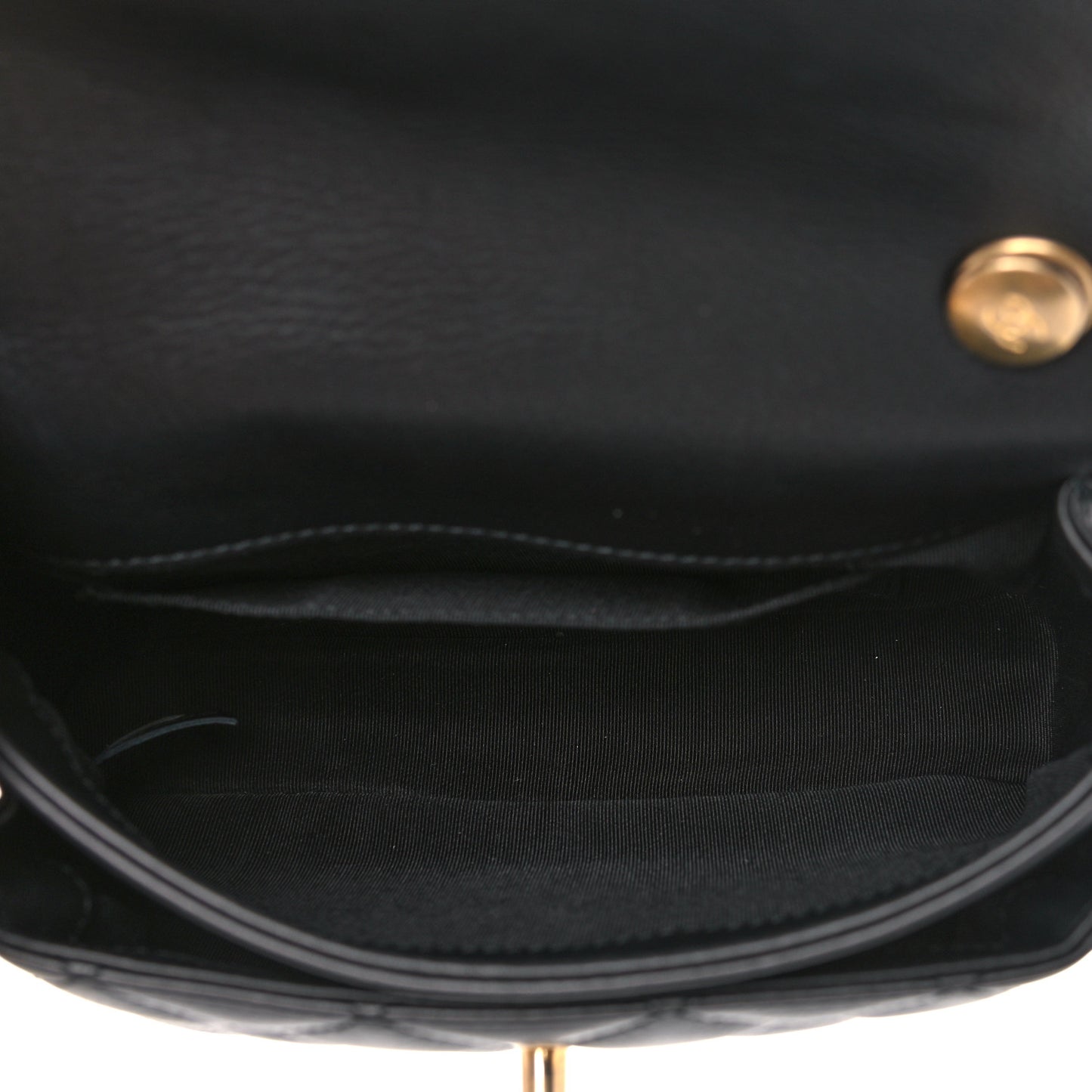 Calfskin Quilted Top Handle Flap Black