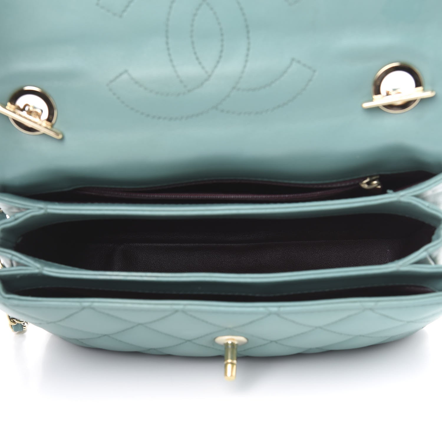 Chanel Lambskin Quilted Small Trendy CC Flap Dual Handle Bag Light Green 6 of 21