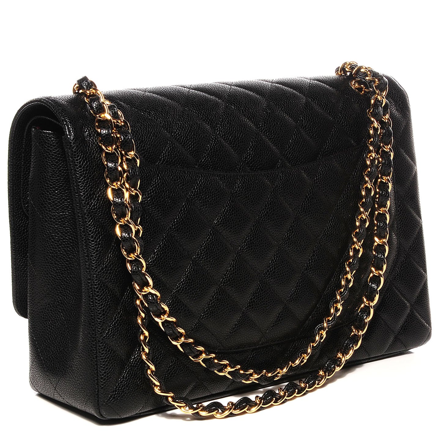 Caviar Quilted Maxi Double Flap Black