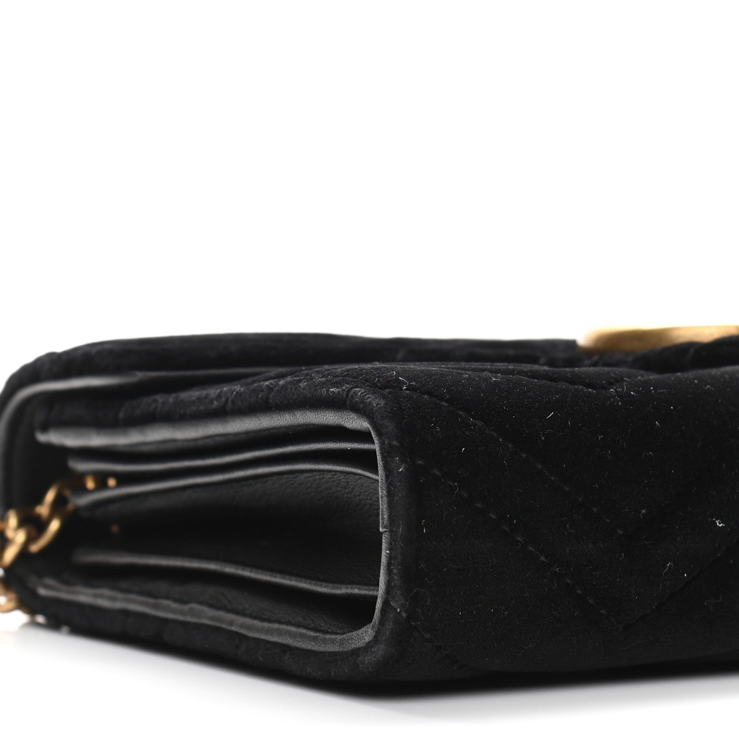 Gucci Velvet Matelasse GG Marmont Chain Wallet Black 12 of 13