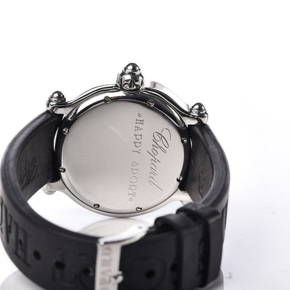 Chopard Stainless Steel Rubber Diamond 38mm Happy Sport Fish Quartz Watch Black 5 of 7