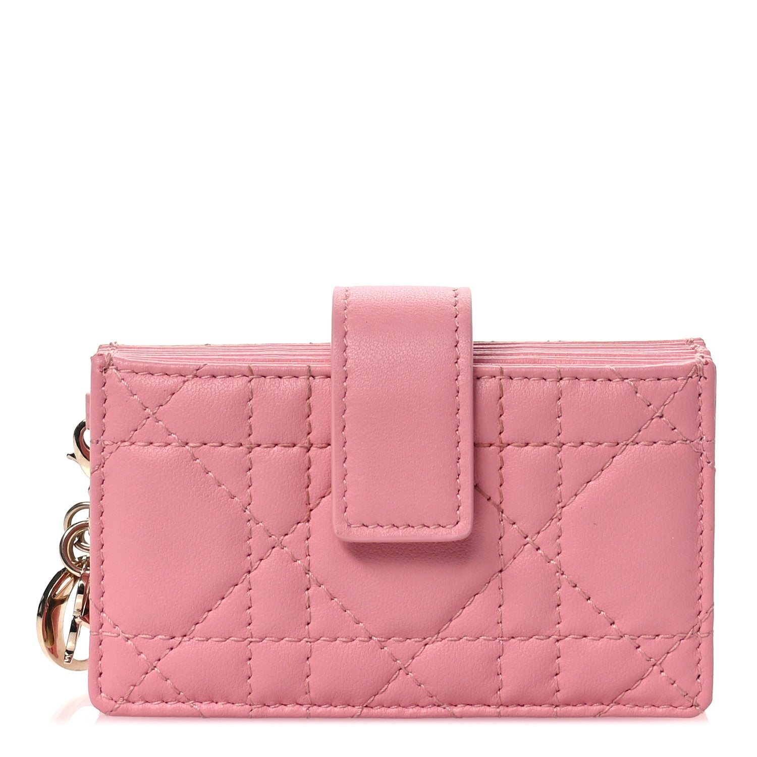 Christian Dior Lambskin Cannage Lady Dior 5-Gusset Card Holder Light Pink 1 of 8