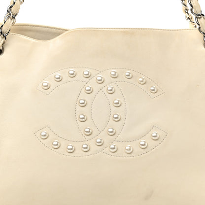 Chanel Lambskin Pearl Obsession Tote White 7 of 16