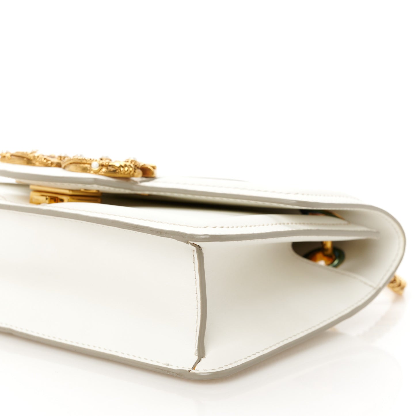 Smooth Calfskin Small DG Amore Envelope Bag White