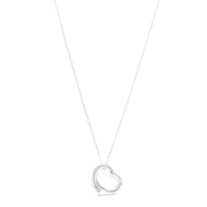 Tiffany Sterling Silver 16mm Elsa Peretti Open Heart Pendant Necklace 1 of 5