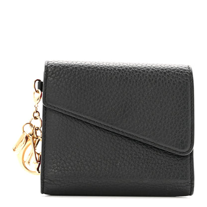 Christian Dior Bullcalf Diorissimo Compact Wallet Black 1 of 10