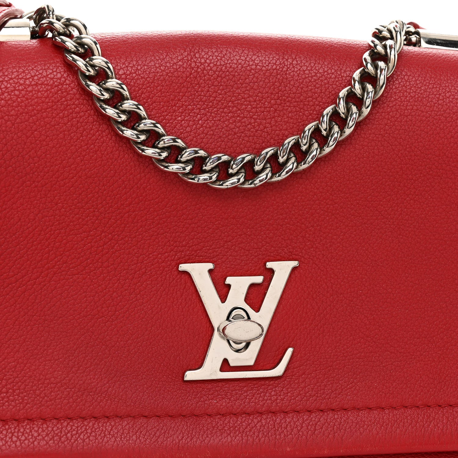 Louis Vuitton Calfskin Lockme II Chain Bag BB Rubis 7 of 10