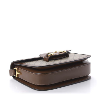 Gucci GG Supreme Monogram Horsebit 1955 Shoulder Bag Beige Brown Sugar 4 of 10