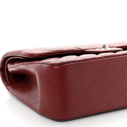 Chanel Caviar Quilted Jumbo Double Flap Burgundy 9 of 11