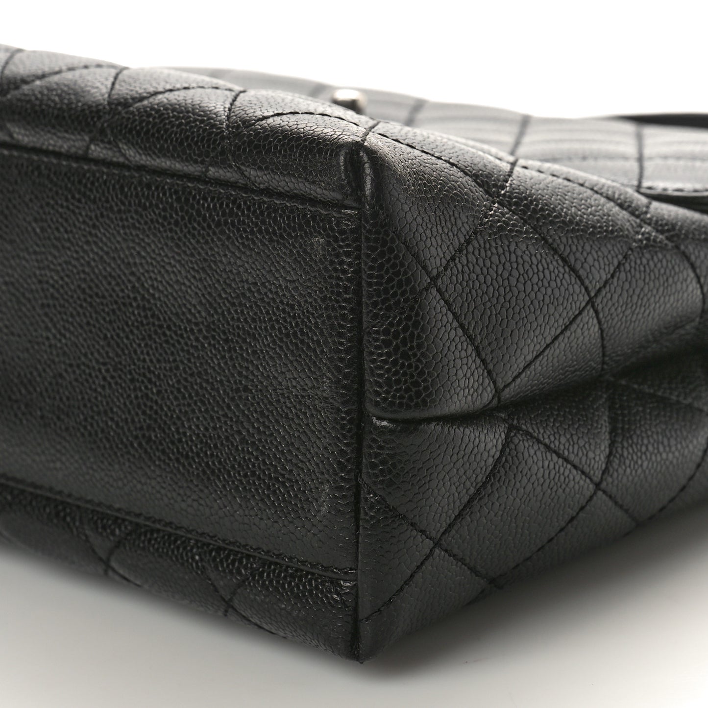 Caviar Quilted Jumbo Kelly Flap Black