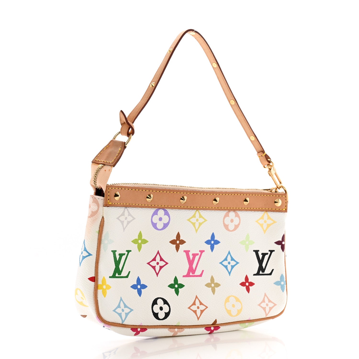 Louis Vuitton Monogram Multicolor Pochette Accessories White 3 of 11