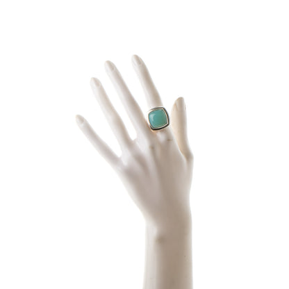 David Yurman Sterling Silver Aqua Chalcedony 17mm Albion Statement Ring 52 6 2 of 5
