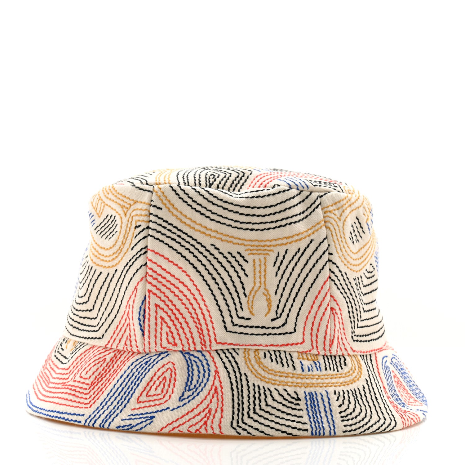 Hermes Cotton Eperon D'Or Embroidered Calvi Bucket Hat 56 Blanc Casse 4 of 10