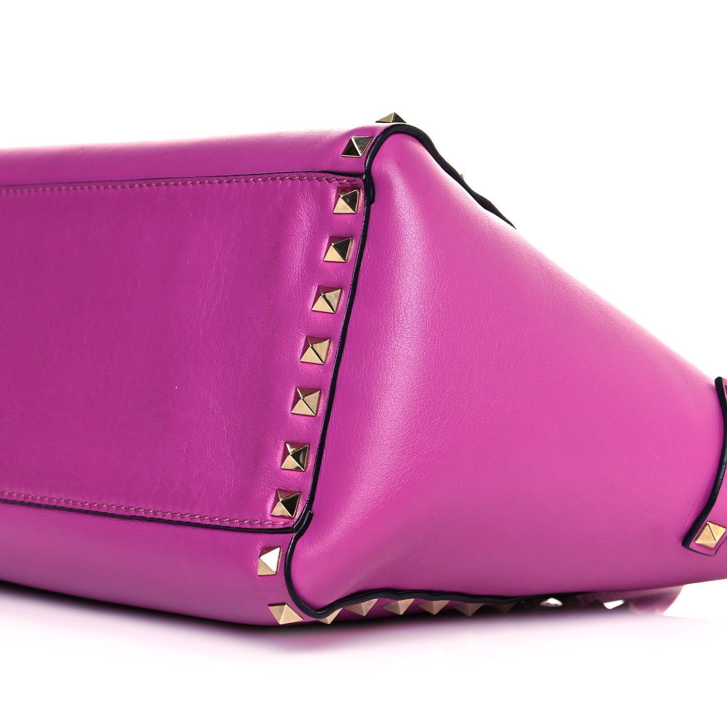 Valentino Garavani Vitello Small Rockstud Double Handle Tote Purple Violet 5 of 10