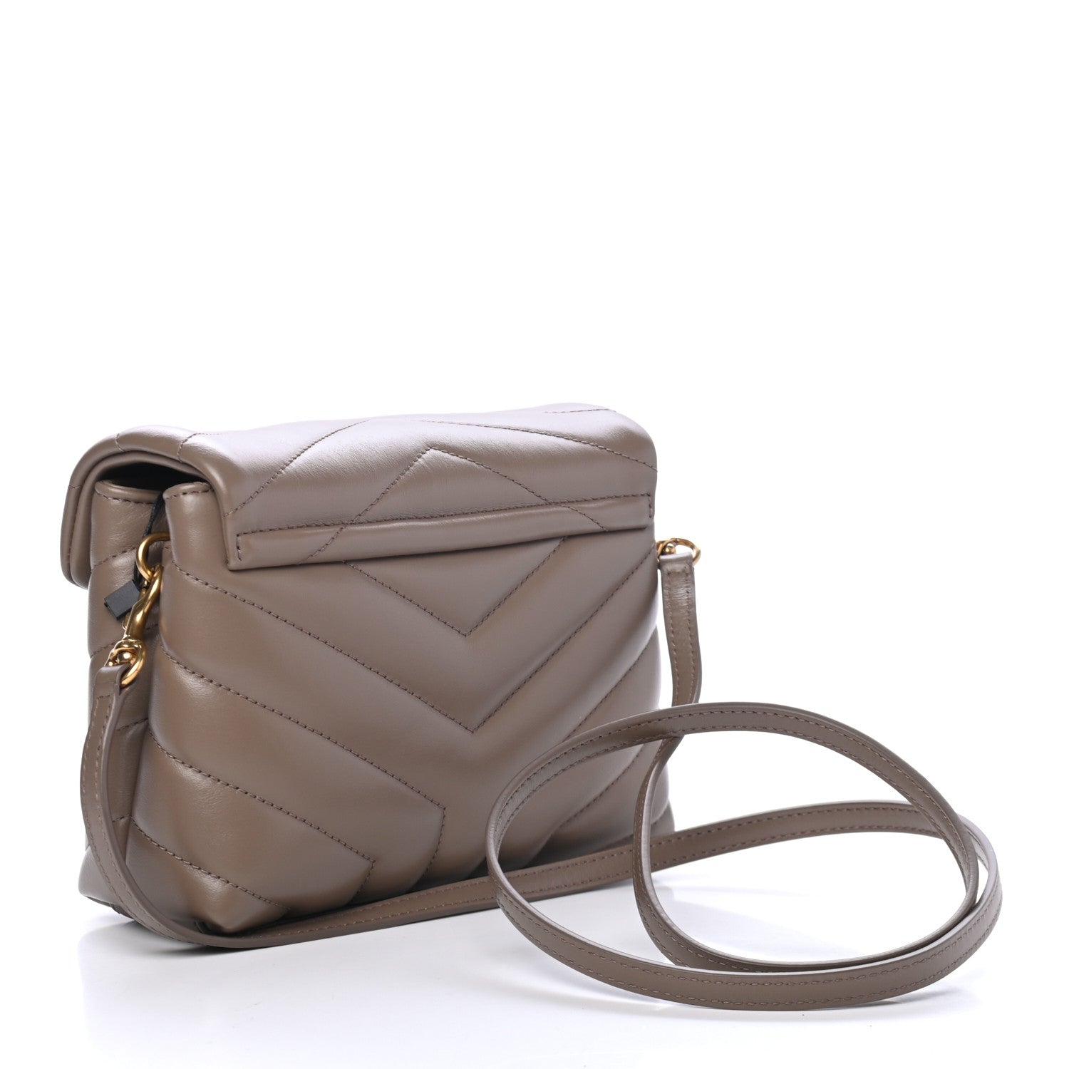 Saint Laurent Calfskin Y Quilted Monogram Toy Loulou Crossbody Bag Taupe 2 of 4