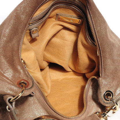 Jimmy Choo Suede Large Solar Hobo Metallic Gold 5 of 7
