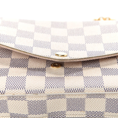 Louis Vuitton Damier Azur Pochette Felicie Chain Wallet Rose Ballerine 21 of 24
