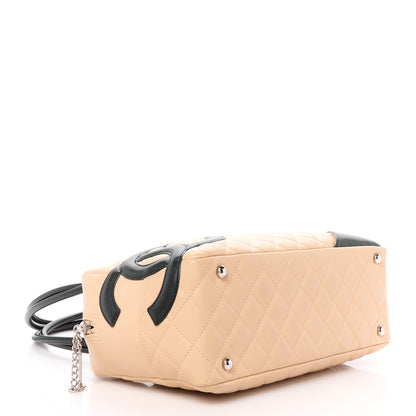 Chanel Calfskin Quilted Large Cambon Bowler Beige Black 4 of 11