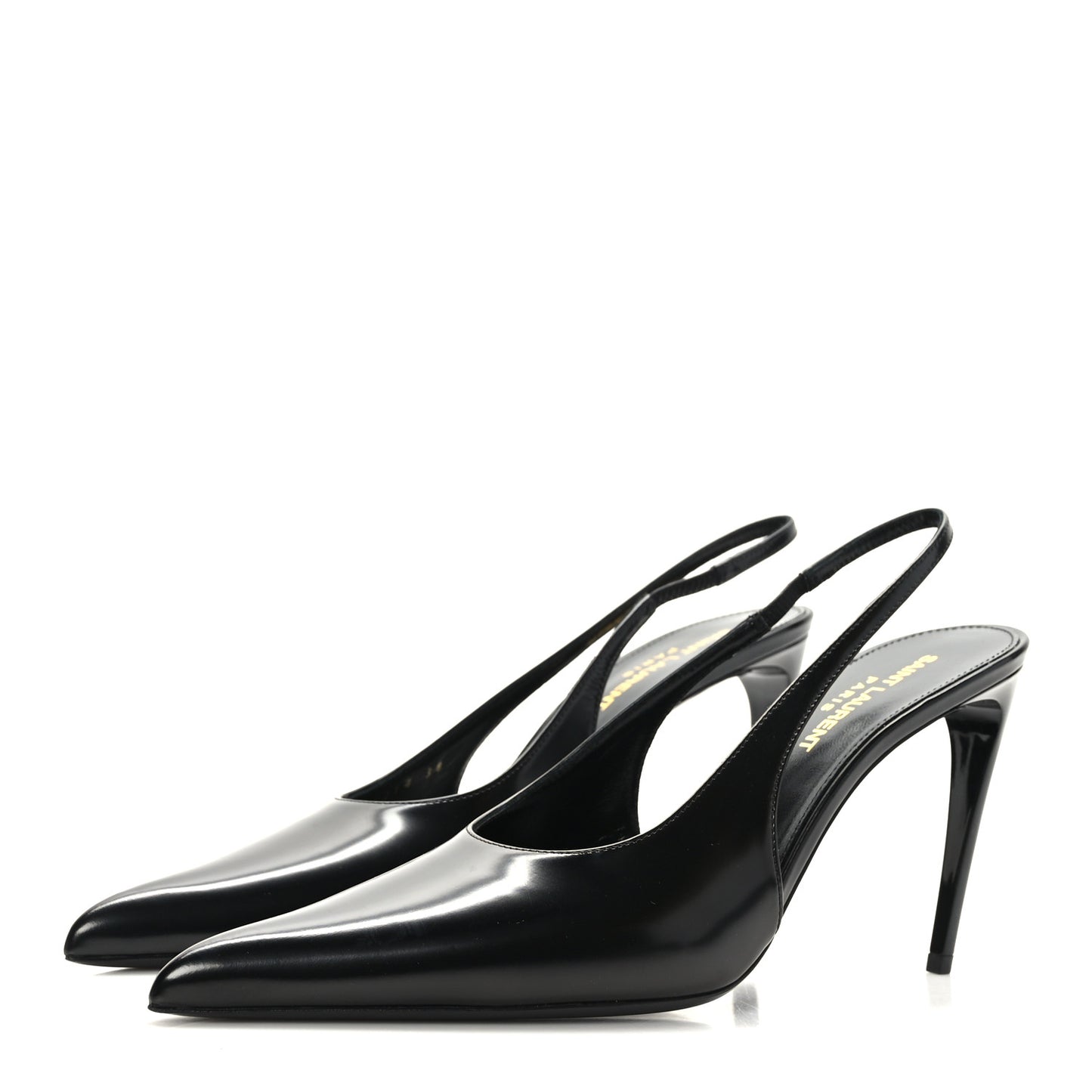 Patent Calfskin Slingback Kendall 90 Pumps 38 Black