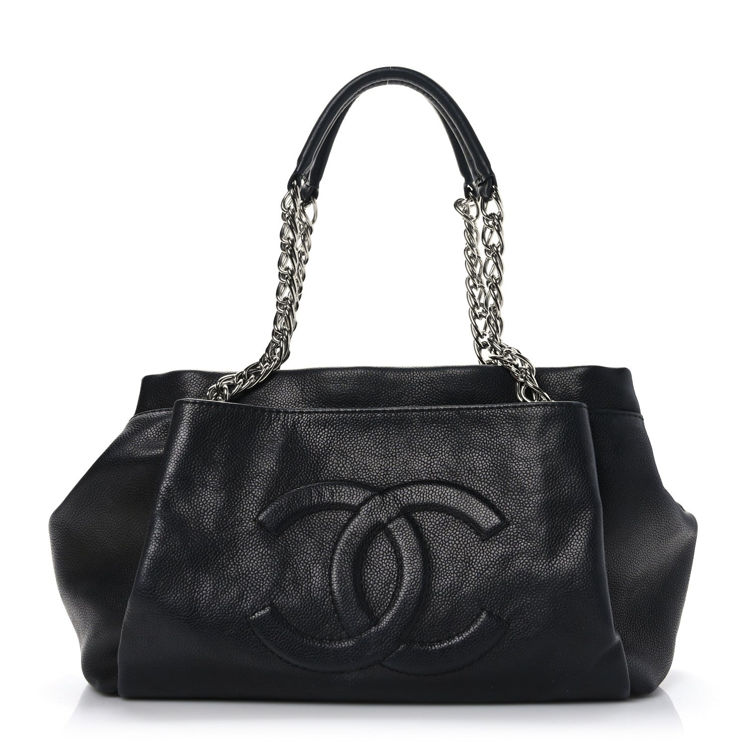Chanel Caviar CC Tuck Medium Tote Black 1 of 9