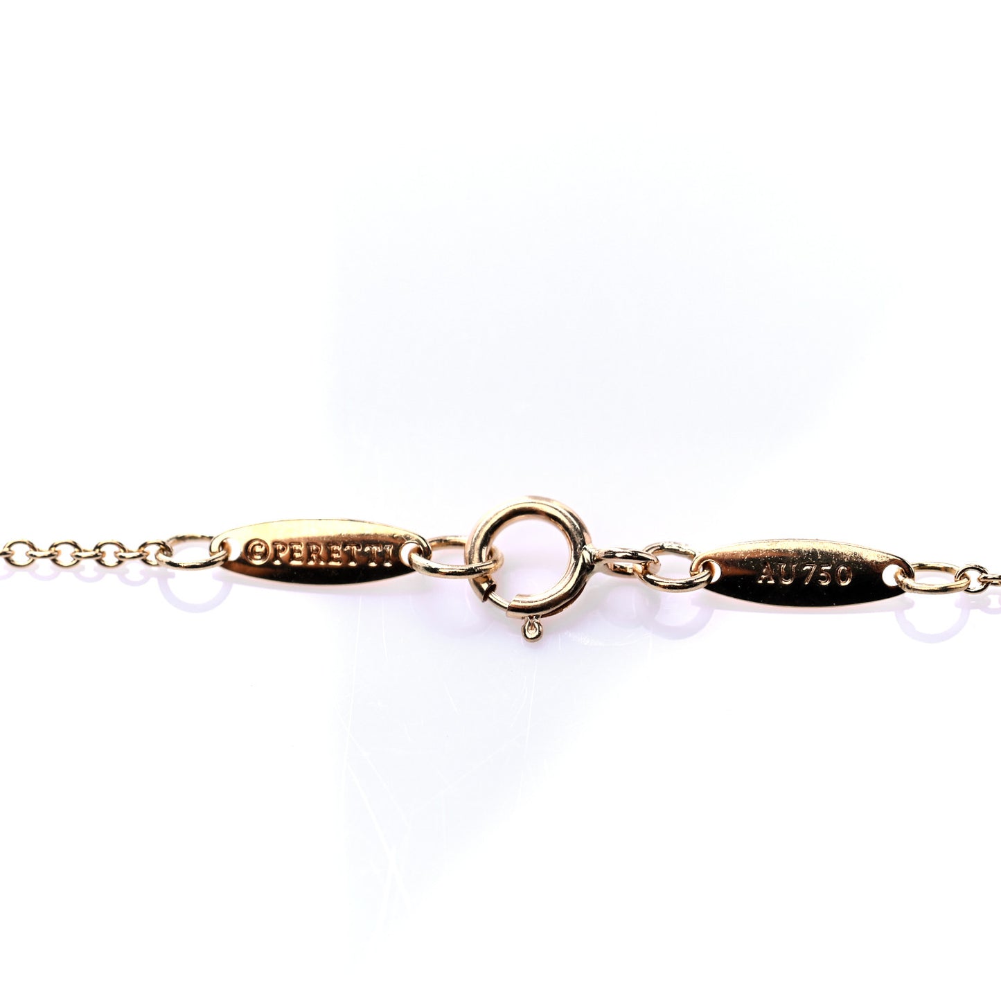 18K Yellow Gold 12mm Elsa Peretti Bean Pendant Necklace