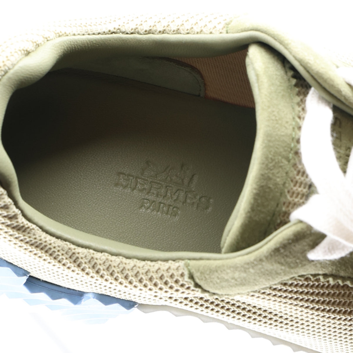 Hermes Technical Mesh Suede Goatskin Bouncing Sneakers 35 Vert Celadon 9 of 12