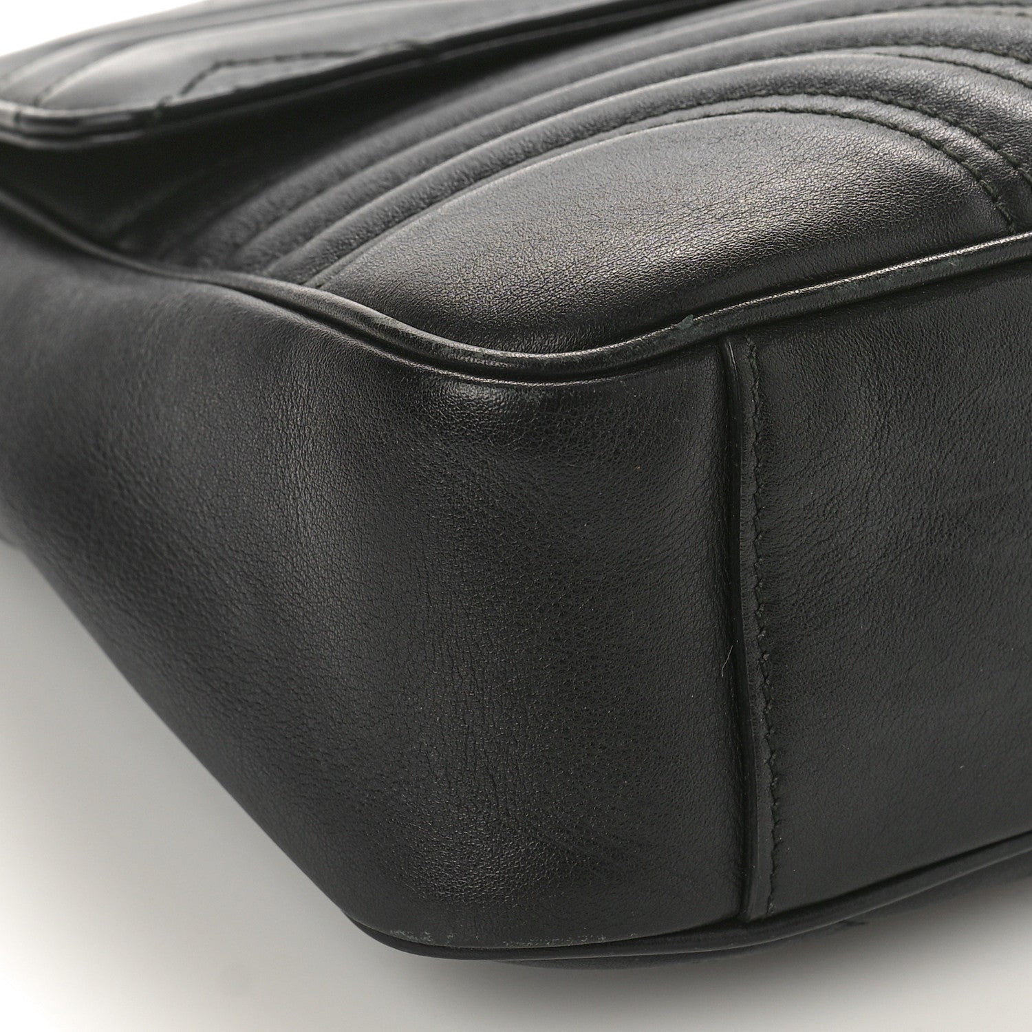 Gucci Calfskin Matelasse Medium GG Marmont Shoulder Bag Black 8 of 13