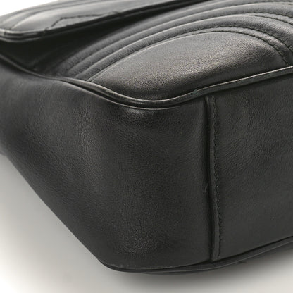 Gucci Calfskin Matelasse Medium GG Marmont Shoulder Bag Black 8 of 13