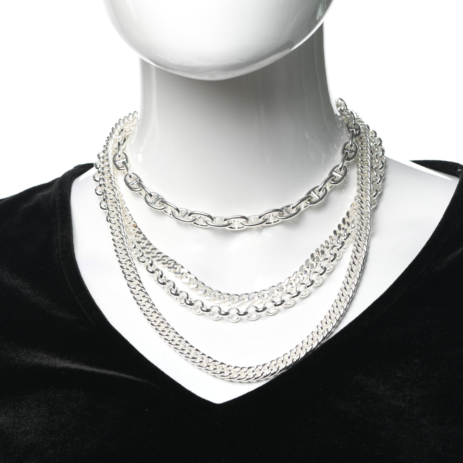 Hermes Sterling Silver Chaine d'Ancre Etcaetera Necklace 2 of 5