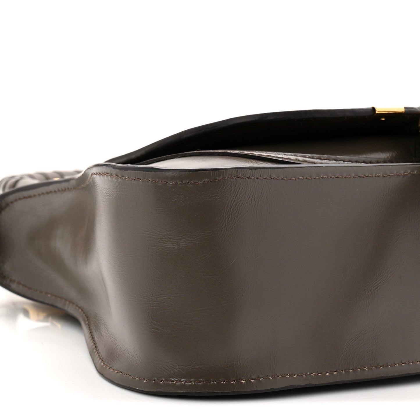 Natural Shiny Calfskin Small Marcie Satchel Flannel Grey