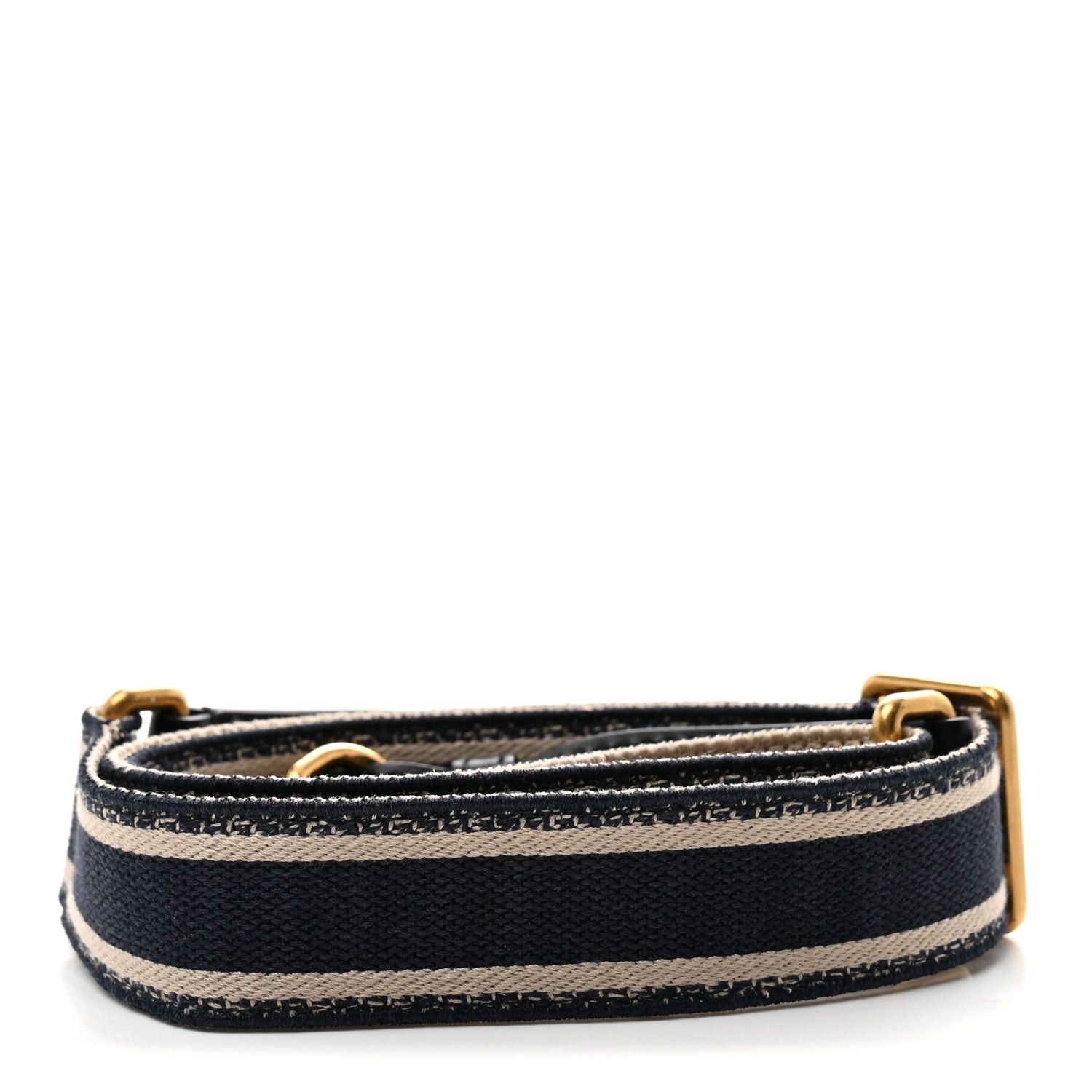 Christian Dior Canvas Embroidered Shoulder Strap Blue 2 of 4