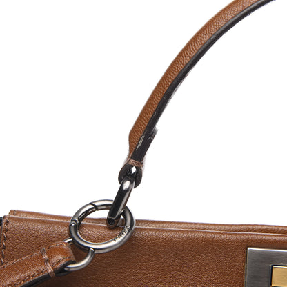 Fendi Goatskin Zucca Large Peekaboo Iconic Satchel Cuoio Tobacco Moro 11 of 12