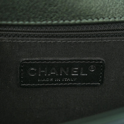 Chanel Iridescent Goatskin Quilted New Medium Boy Flap Green 7 of 10